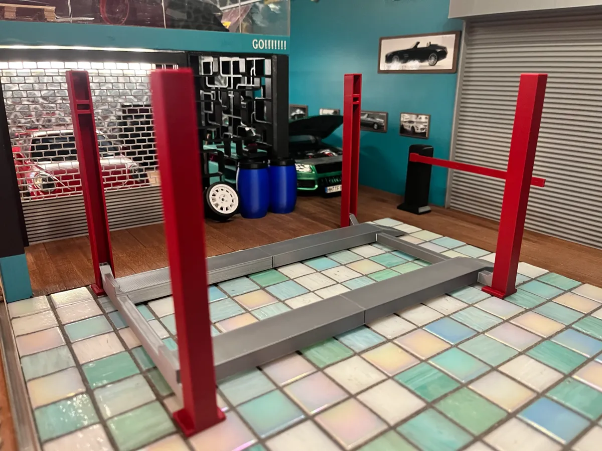 car lift ponte auto diorama officina 1/18, photo 3 of 4 - car lift ponte auto diorama officina 1/18 Figurines & Collectibles