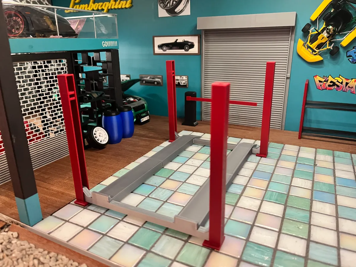 car lift ponte auto diorama officina 1/18, photo 4 of 4 - car lift ponte auto diorama officina 1/18 Figurines & Collectibles
