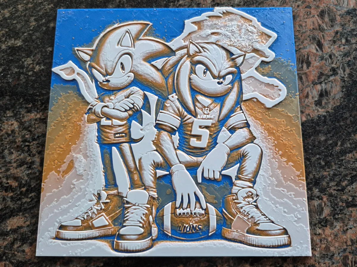 Detroit Lions Sonic and Knuckles - Hueforge - Art Pieces, in stock in India