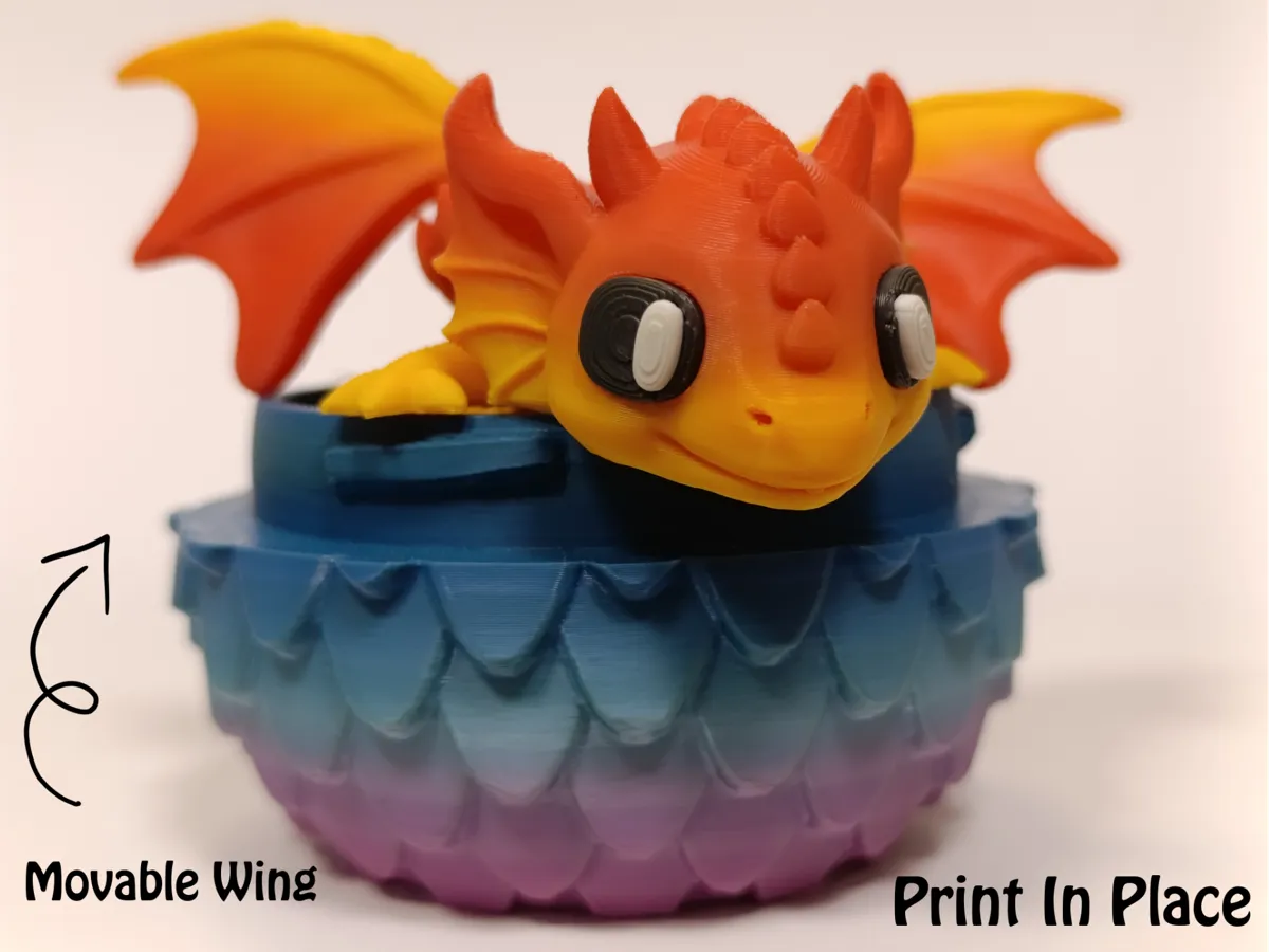 Articulated Winged Fantasy Dragon - with Egg