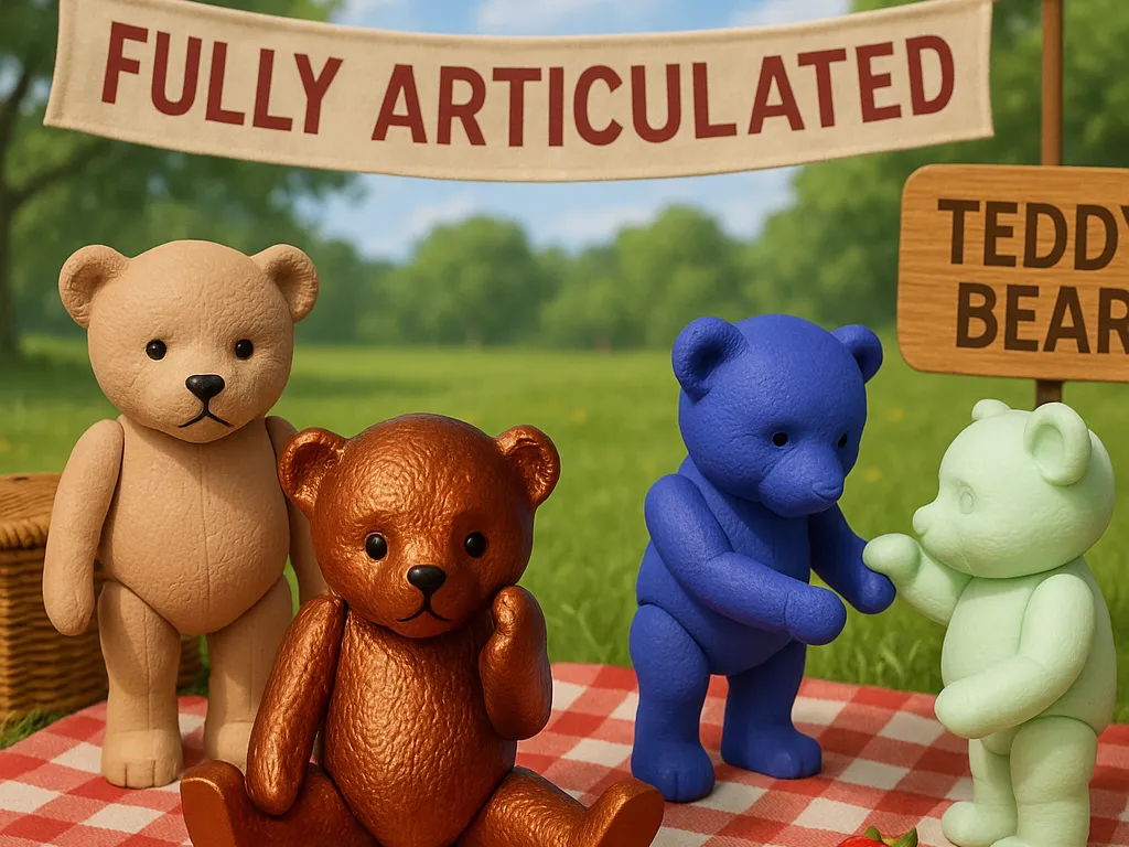 Steiff Inspired Teddy with fully movable limbs - Bear & Panda Figurines, in stock