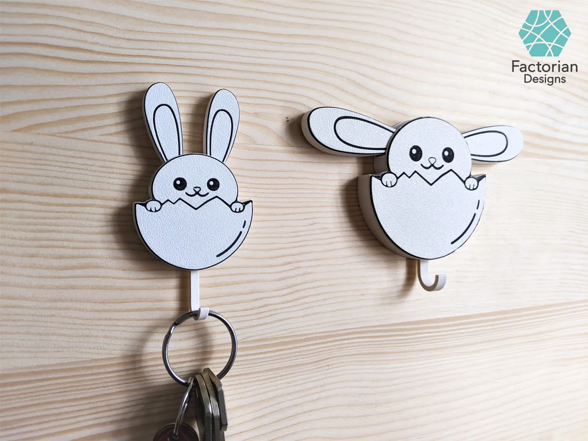 Key & Towel Holder - Wall Bunny - Funny and Cute - Bathroom Shelves & Organisers, in stock