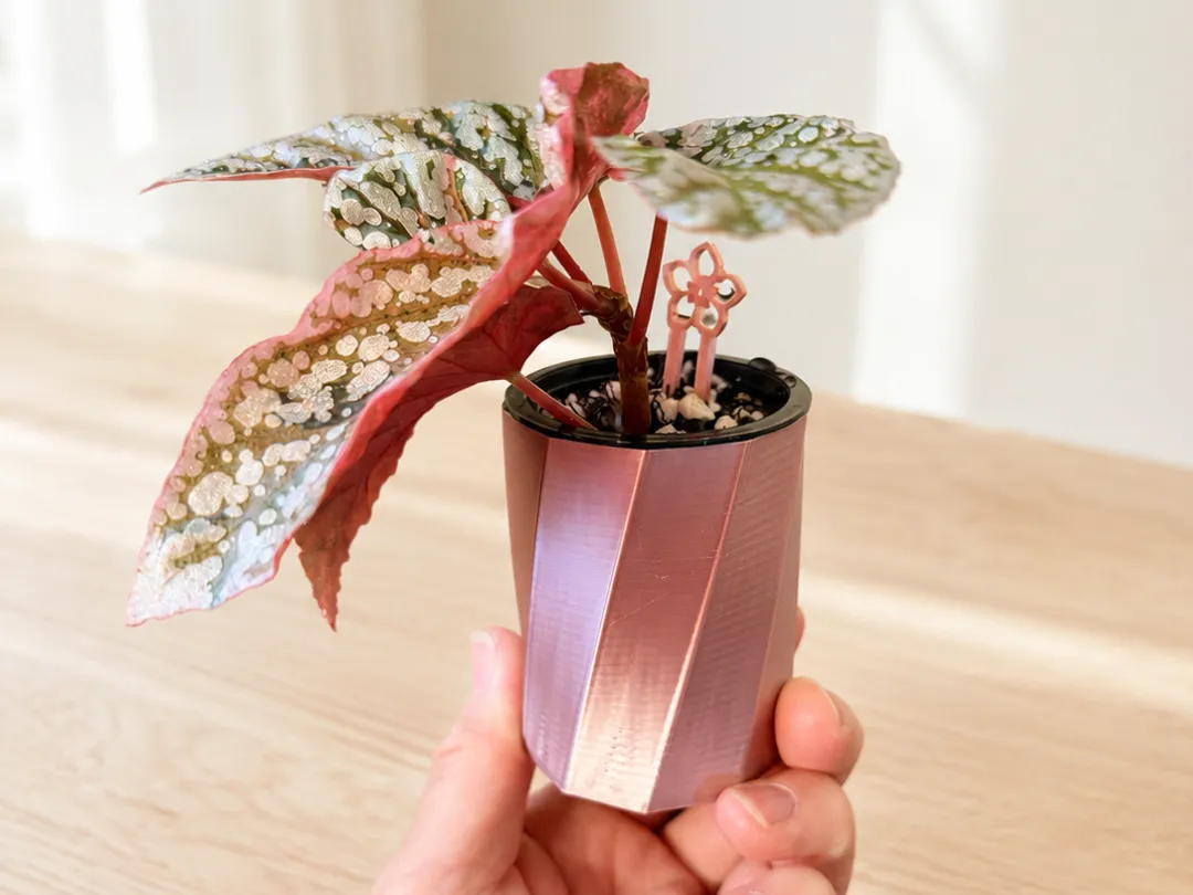 Modern Faceted Nursery Cover Pot with Push Hole