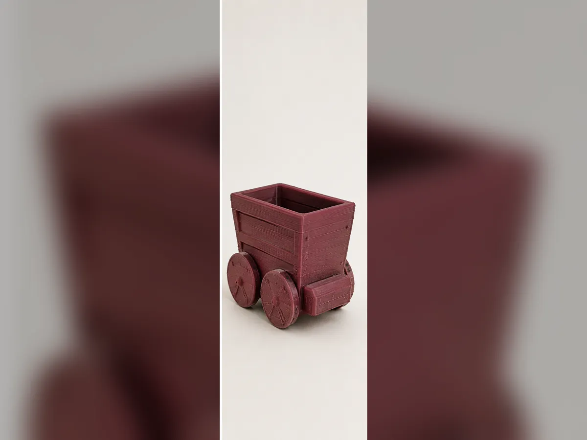 Burgundy Flower Cart Vase, photo 3 of 4 - Burgundy Flower Cart Vase Household