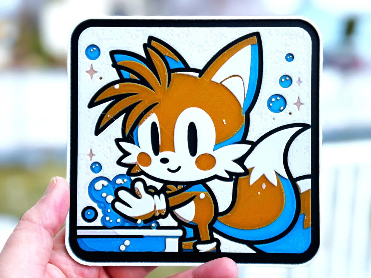 Wash Hands Reminder Sign (No Words) - Tails