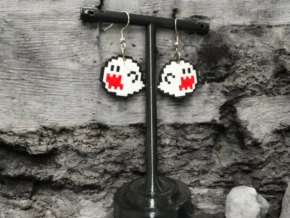 Pixel Ghost Boo Earrings