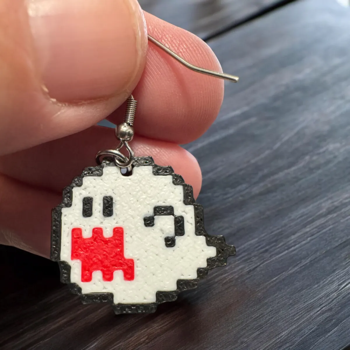 Pixel Ghost Boo Earrings, photo 3 of 4 - Pixel Ghost Boo Earrings Jewellery & Accessories
