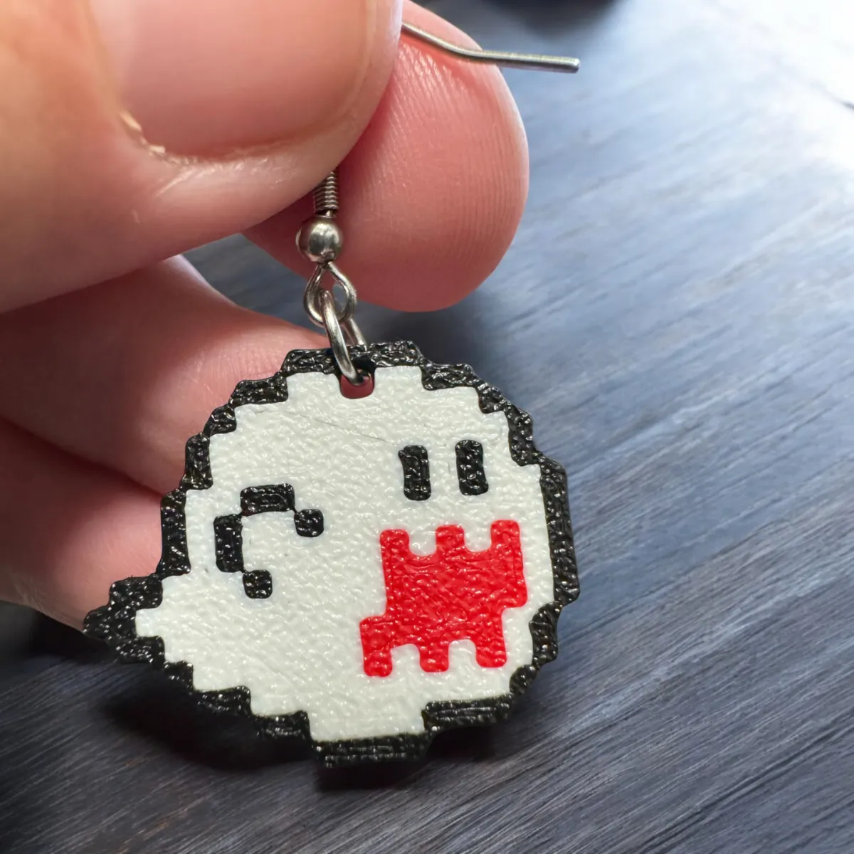 Pixel Ghost Boo Earrings, photo 4 of 4 - Pixel Ghost Boo Earrings Jewellery & Accessories