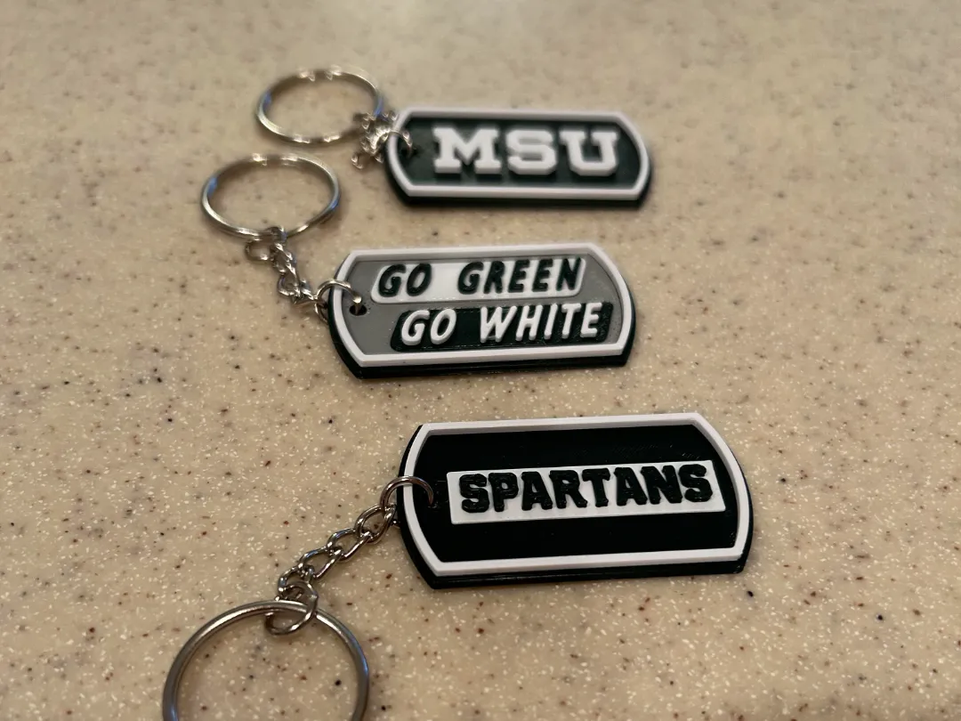 Michigan State University Dog Tag/Keychain - Dog Keychains, in stock