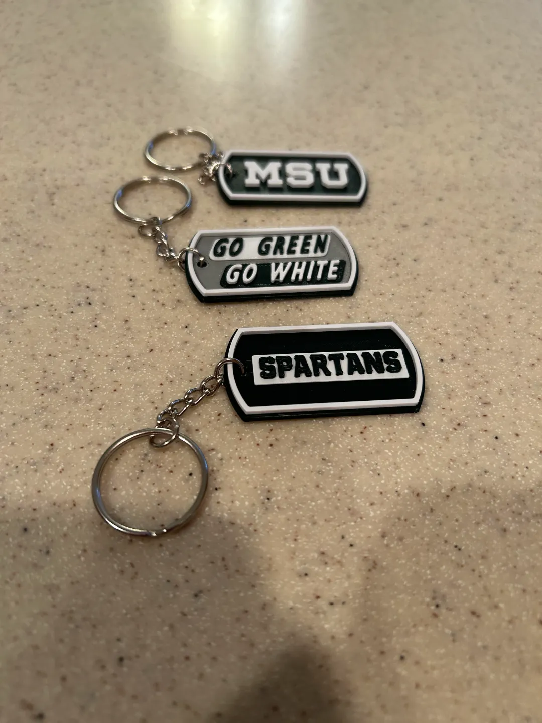 Michigan State University Dog Tag/Keychain, photo 2 of 2 - Michigan State University Dog Tag/Keychain Keychains