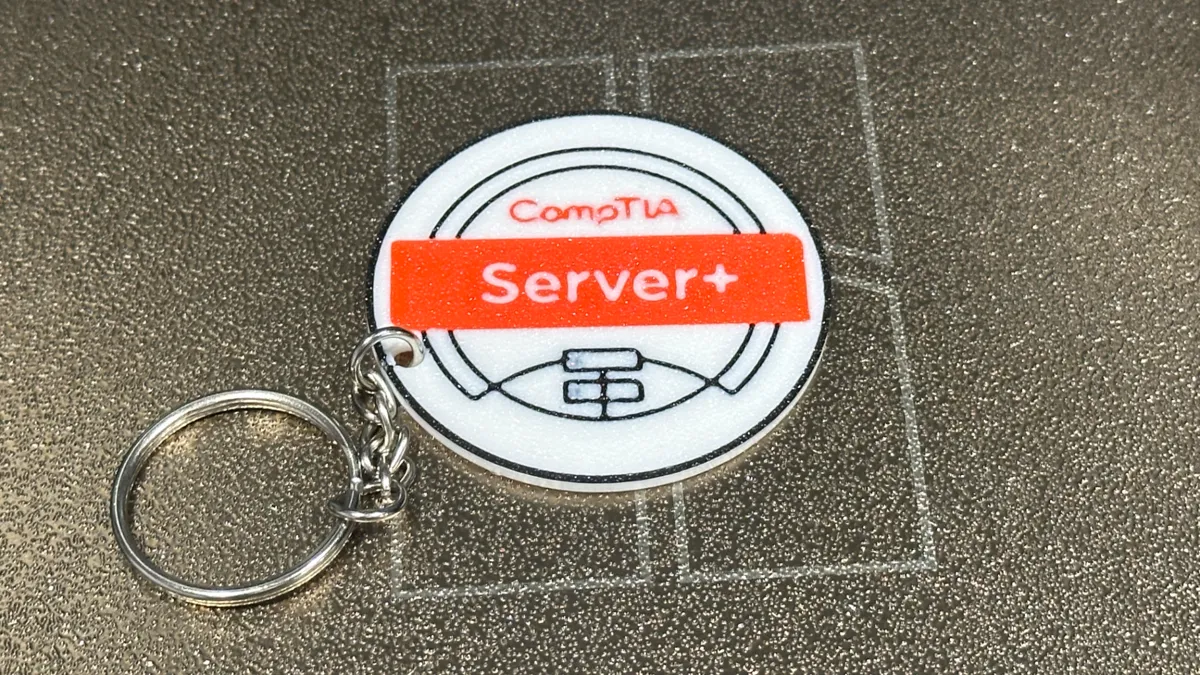 CompTIA Server+ Certified Keychain - Luggage Tag, photo 2 of 3 - CompTIA Server+ Certified Keychain - Luggage Tag Art