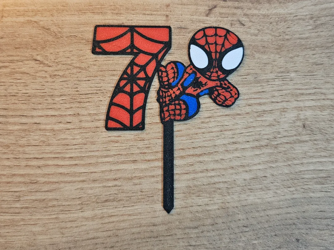 Spiderman 7 birthday cake topper