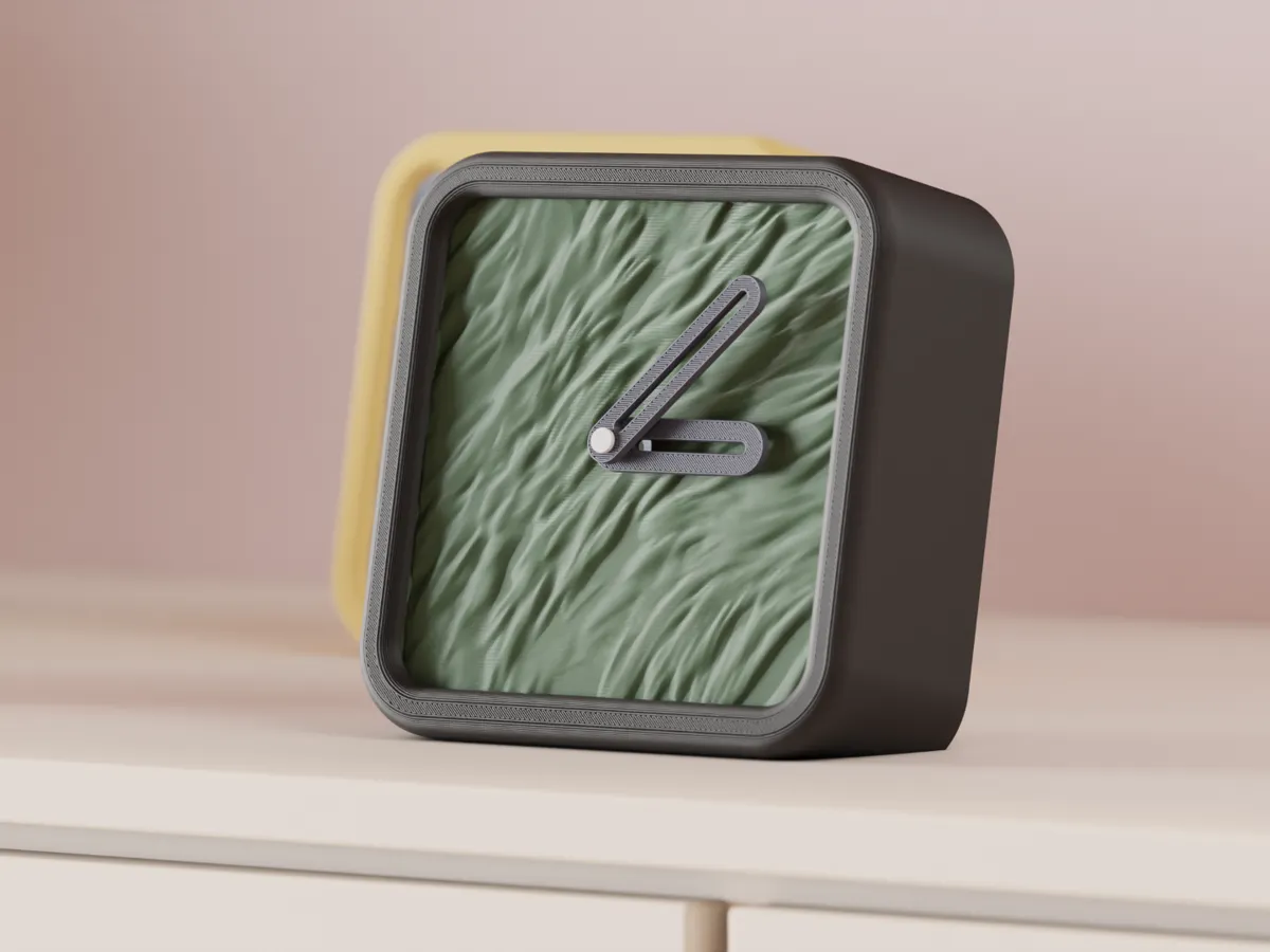 Desktop Clock. Small clock with fur effect face - Modern & Minimal Clocks, in stock in India