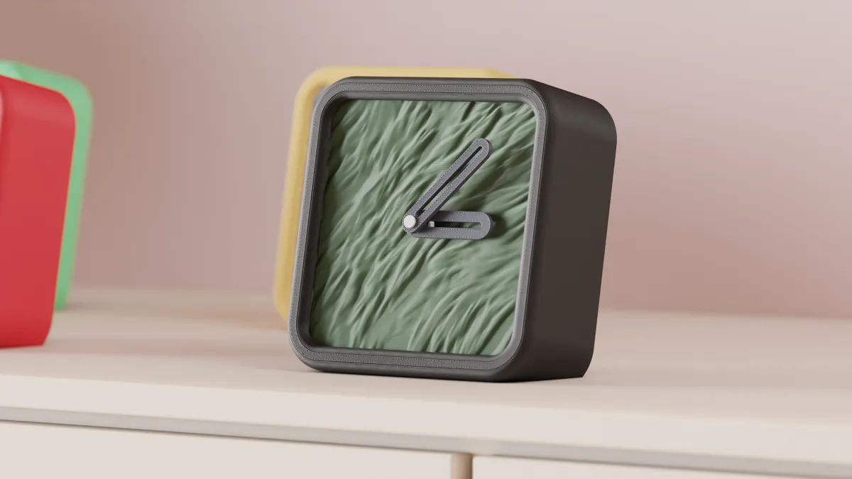 Desktop Clock. Small clock with fur effect face, photo 2 of 4 - Desktop Clock. Small clock with fur effect face Home Decor Items