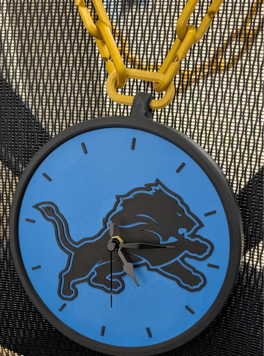 Detroit Lions Giant Clock Necklace