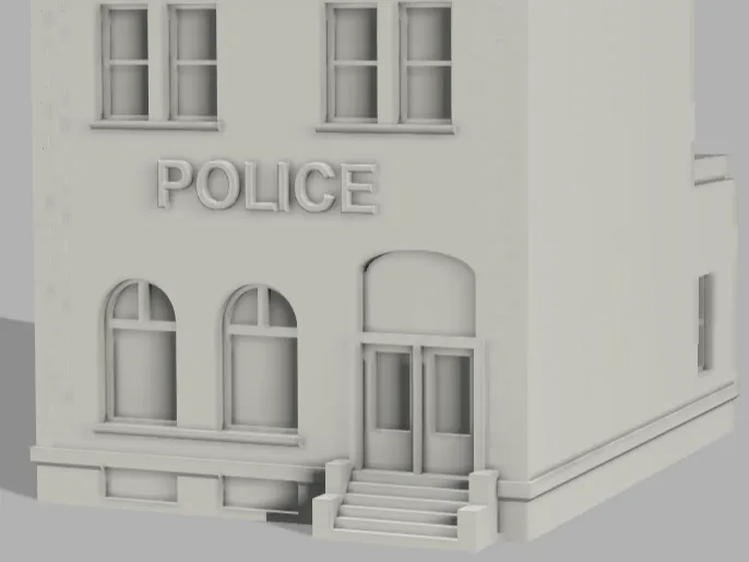Police Station Model Train (N- Scale)