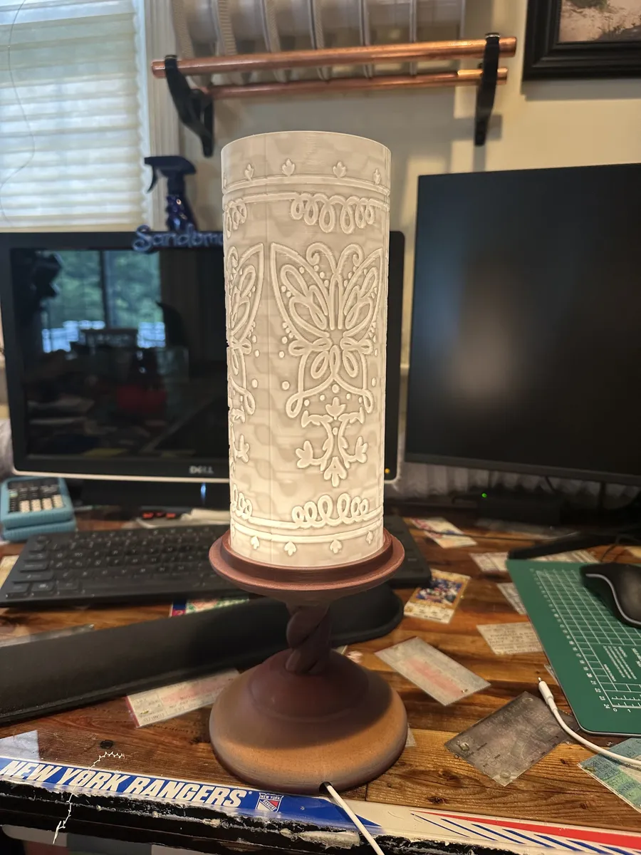 Encanto Candle Shade and Pillar Candle Holder, photo 3 of 4 - Encanto Candle Shade and Pillar Candle Holder Home Decor Items