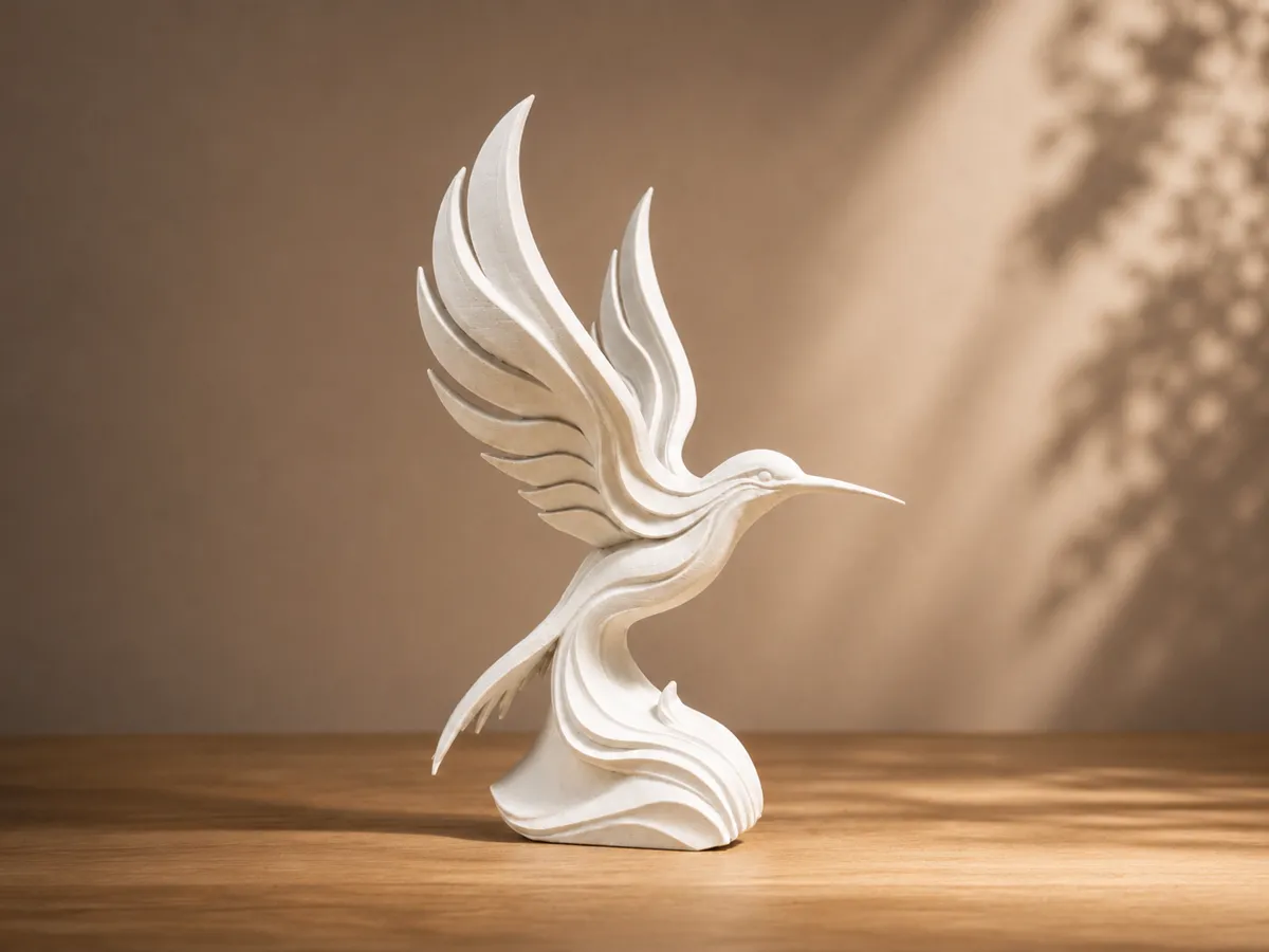 Abstract Hummingbird Sculpture - Bird Decor