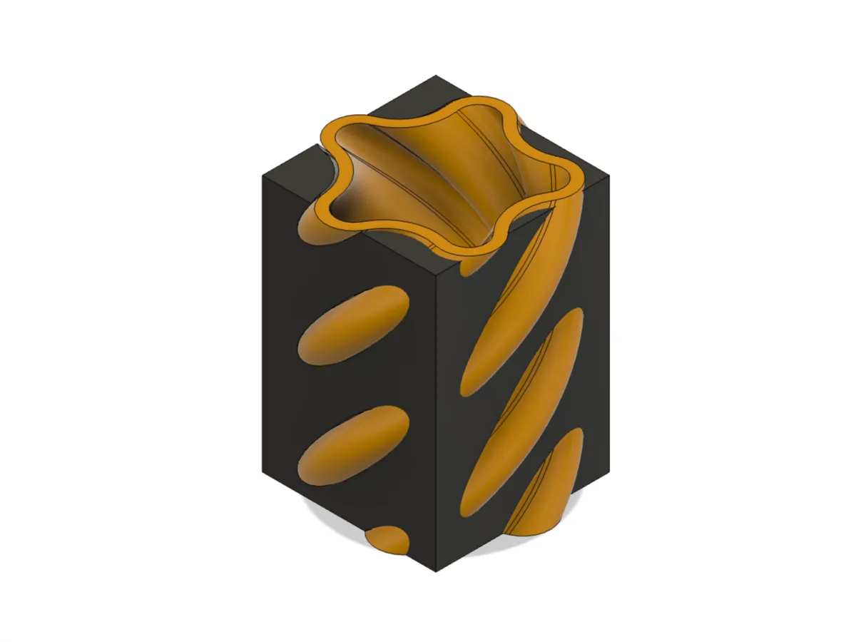 Star-shaped pen holder with spiral fit - Geometric & Twisted Pen Cups, in stock