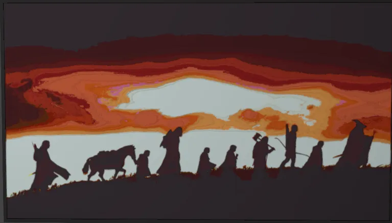 Fellowship of the Ring Lithophane, photo 2 of 4 - Fellowship of the Ring Lithophane Generative Art