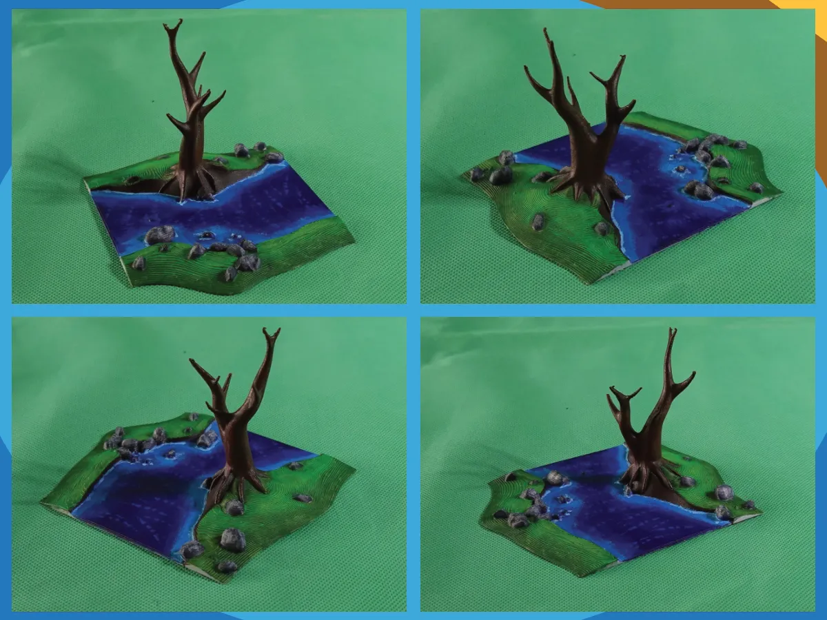 Modular River for Wargaming, Straight with Tree
