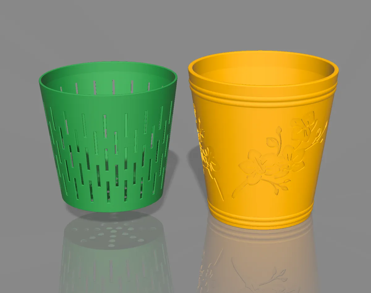 Orchid planter with grid plant pot
