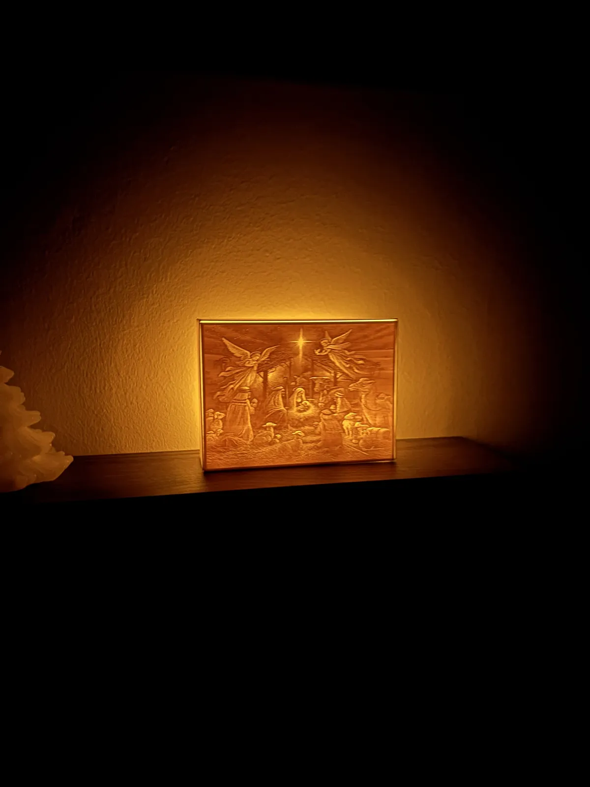 Christmas Nativity Lithophane Lamp, photo 4 of 4 - Christmas Nativity Lithophane Lamp Spiritual & Festive