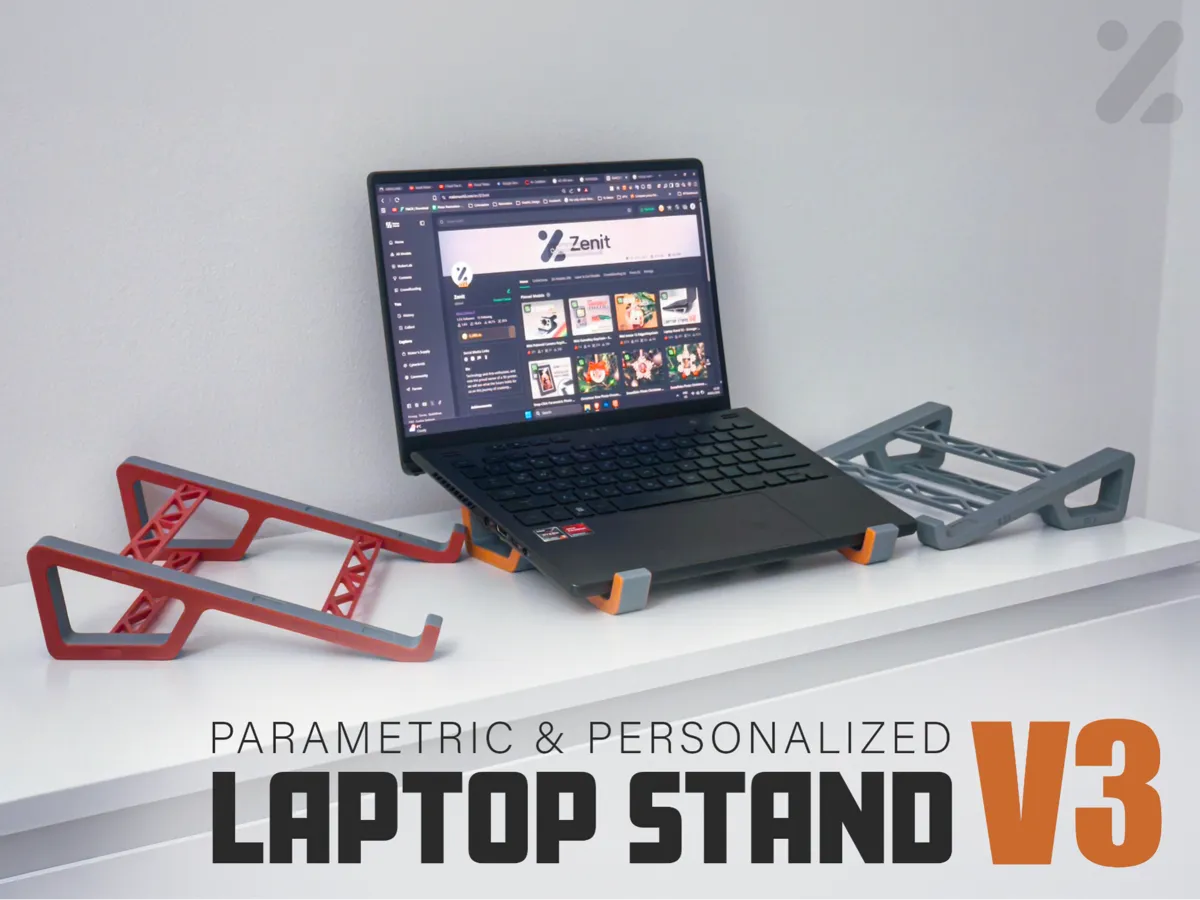 Laptop Stand V3, Fully Parametric & Personalized