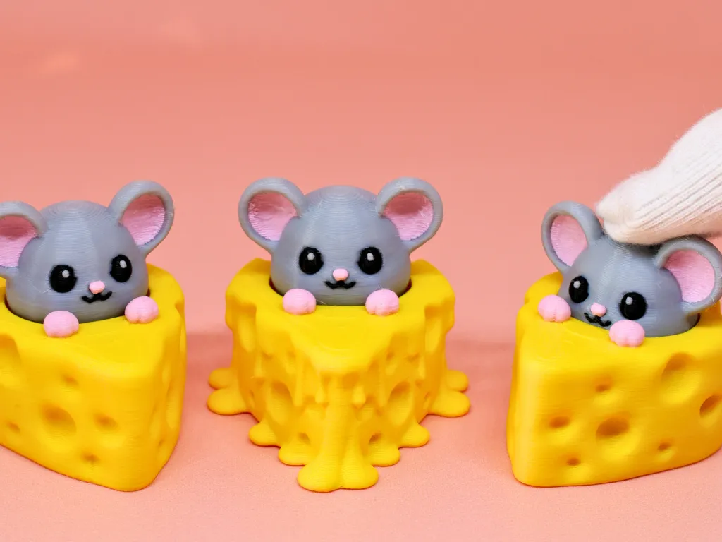 Peekaboo Mouse with Cheese Fidget Clicker - Animal Fidget Toys, in stock
