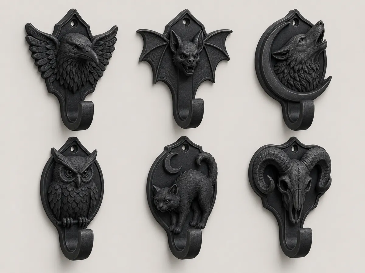 Mystic & Nocturnal Creature Wall Hooks, photo 3 of 3 - Mystic & Nocturnal Creature Wall Hooks Storage & Organisation