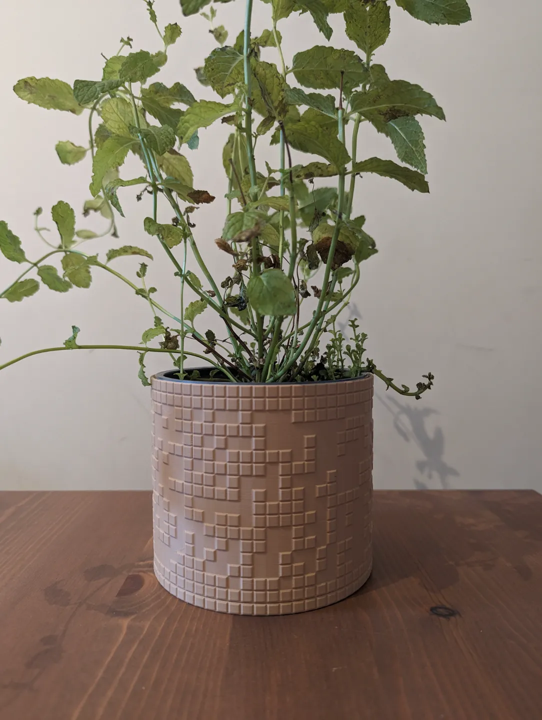 Pixel Plant Pot with Drip Tray