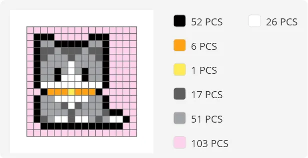 Cat 16x16 Pixel Puzzle (4mm tiles), photo 3 of 3 - Cat 16x16 Pixel Puzzle (4mm tiles) Toys, Games & Hobbies