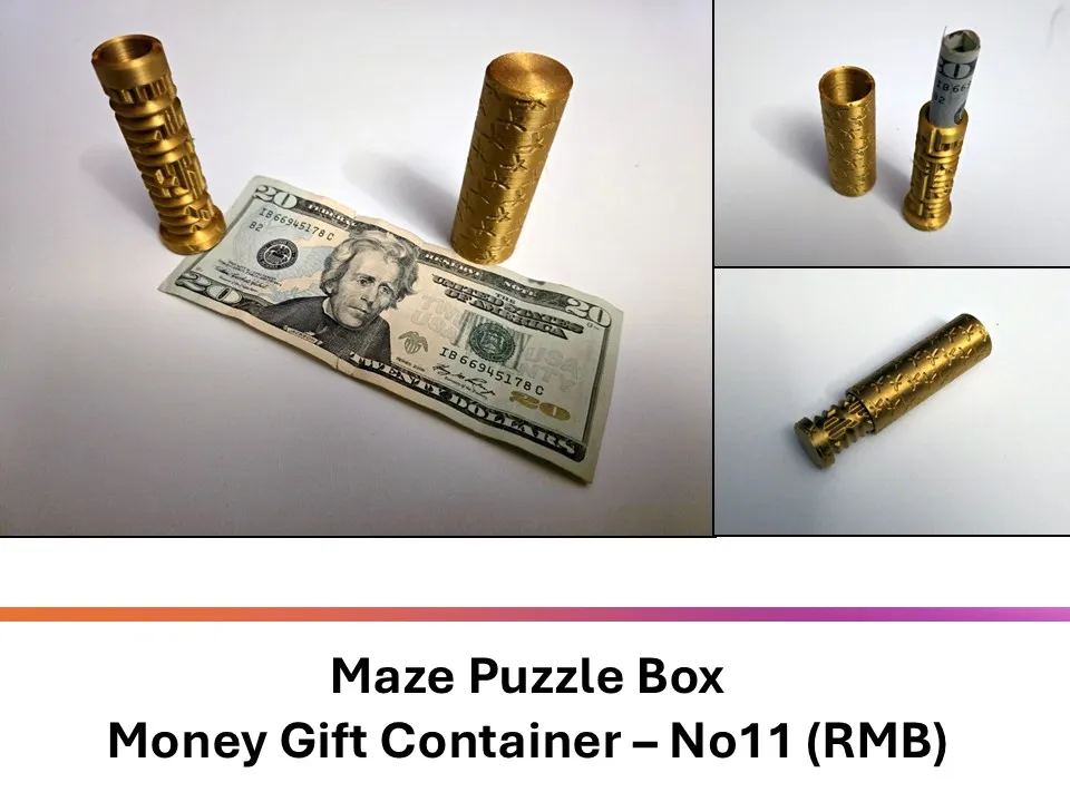 Maze Puzzle Box Money Gift Container, No11 (RMB) - Decor, in stock in India