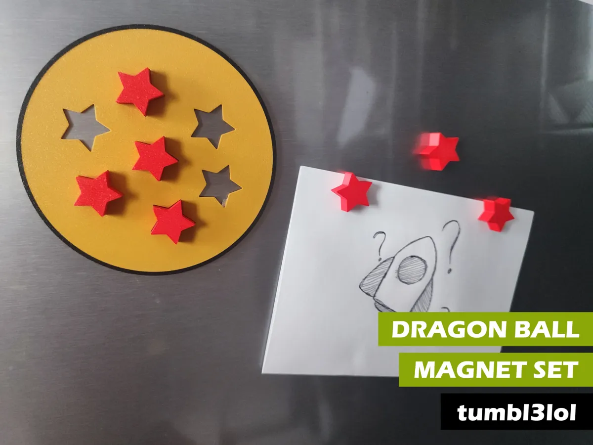 Awesome Dragon Ball magnets with removable stars