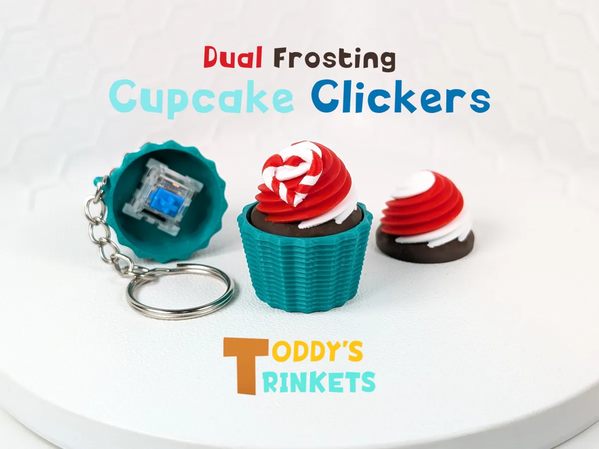 Dual Frosting Cupcake Fidget Clickers (Christmas)
