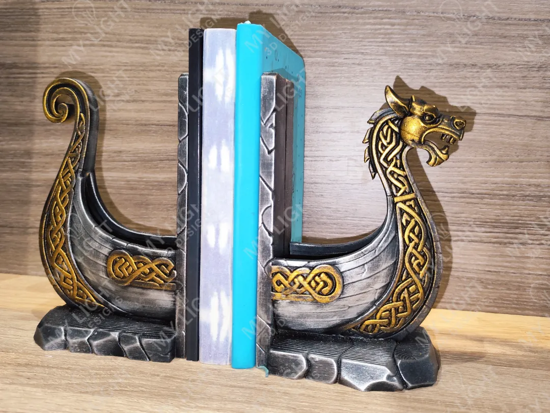 Viking Longship Bookend Set