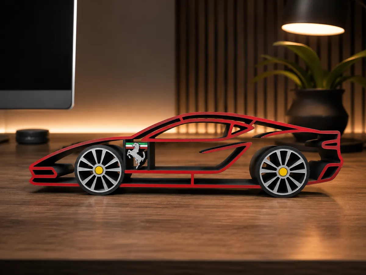 Ferrari Inspired Silhouette Desk Decor