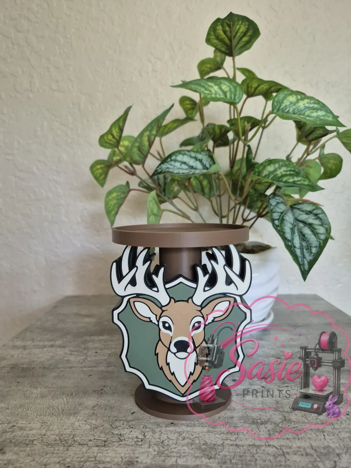 Deer Head Candle/Plant Stand Holder, photo 2 of 4 - Deer Head Candle/Plant Stand Holder Garden & Outdoor