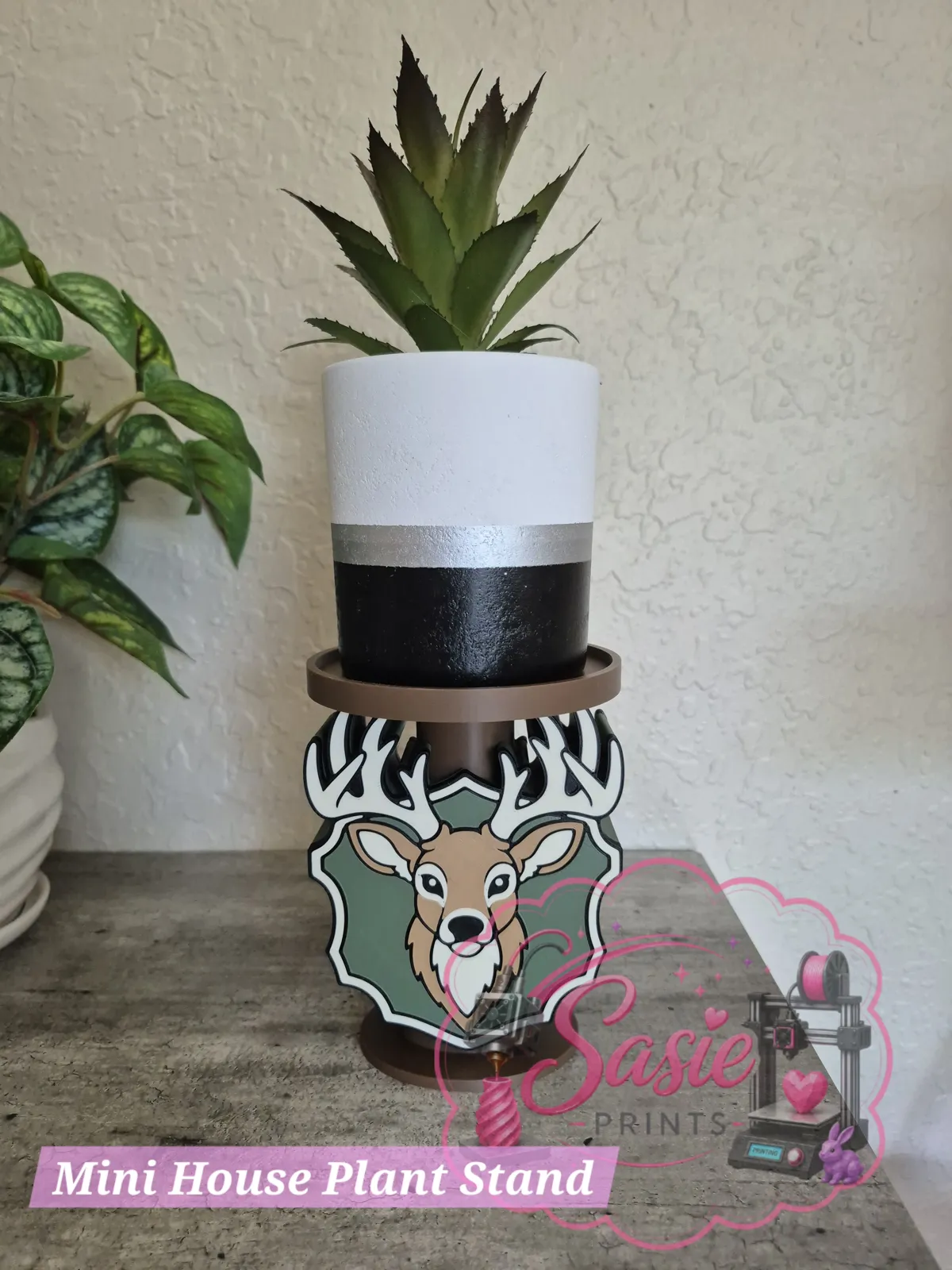Deer Head Candle/Plant Stand Holder, photo 3 of 4 - Deer Head Candle/Plant Stand Holder Garden & Outdoor