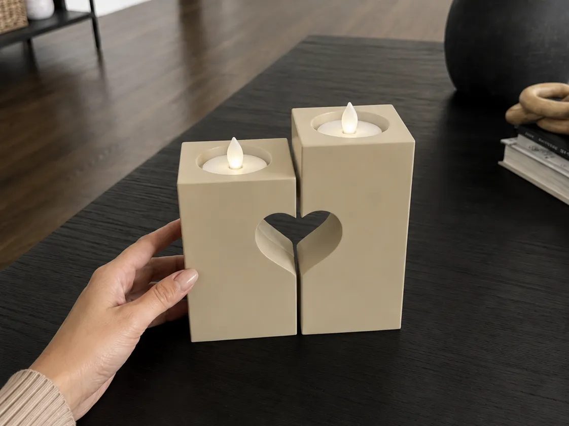 Separate Hearts LED Tealight Holders Modern Decor - Decor, in stock in India