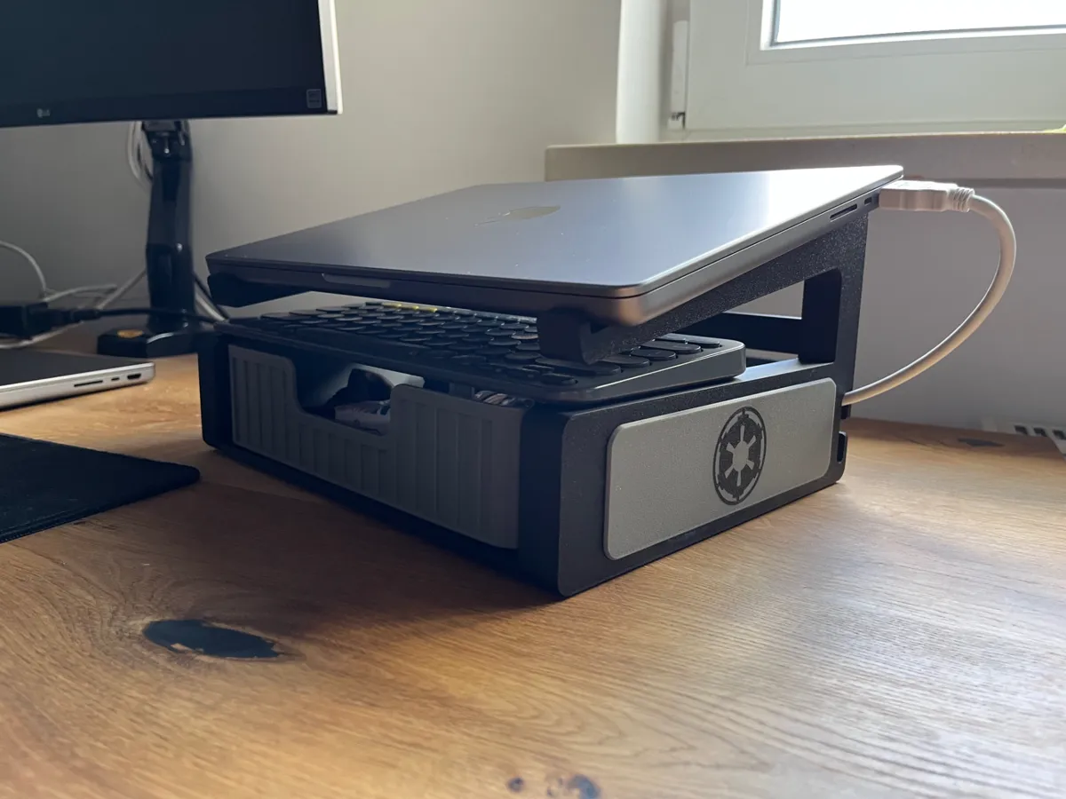 Double laptop stand with a drawer organiser, photo 3 of 4 - Double laptop stand with a drawer organiser Mobile & Device Accessories