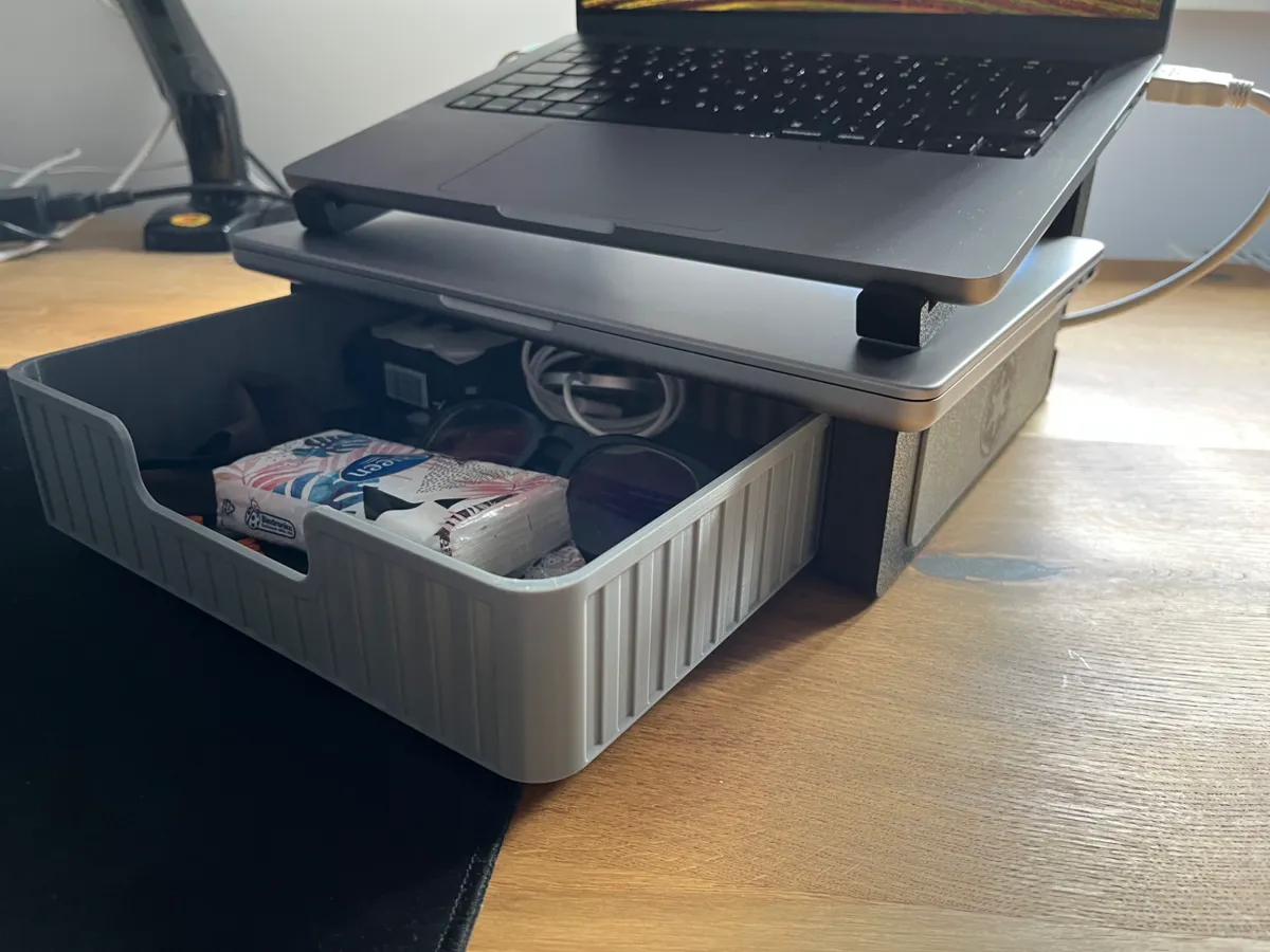 Double laptop stand with a drawer organiser, photo 4 of 4 - Double laptop stand with a drawer organiser Mobile & Device Accessories