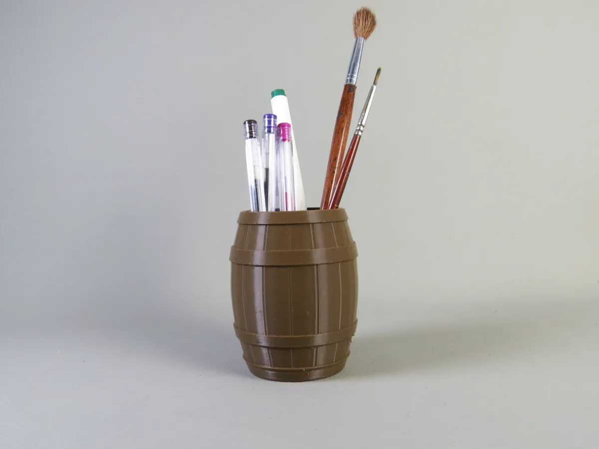 Wooden Beer Barrel Pen Holder - Office, in stock in India