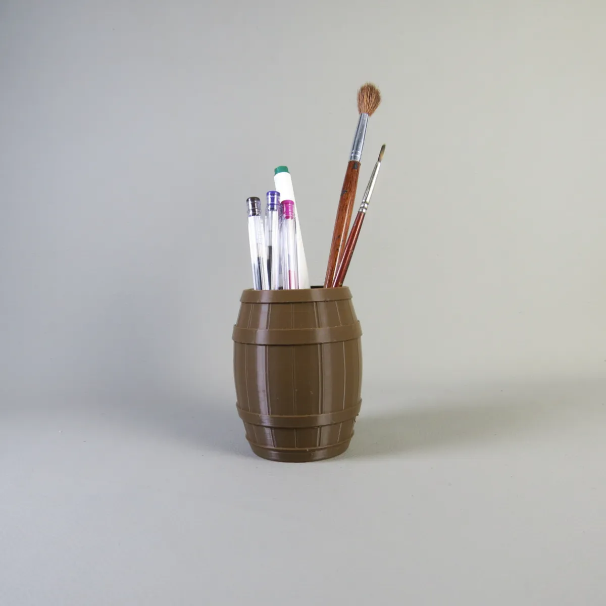 Wooden Beer Barrel Pen Holder, photo 2 of 4 - Wooden Beer Barrel Pen Holder Household
