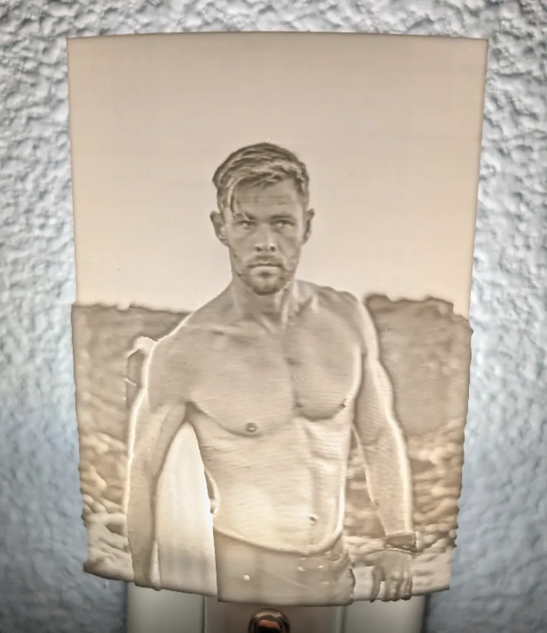 Chris Hemsworth Lithophane Night Light - Lithophane Lamps, in stock