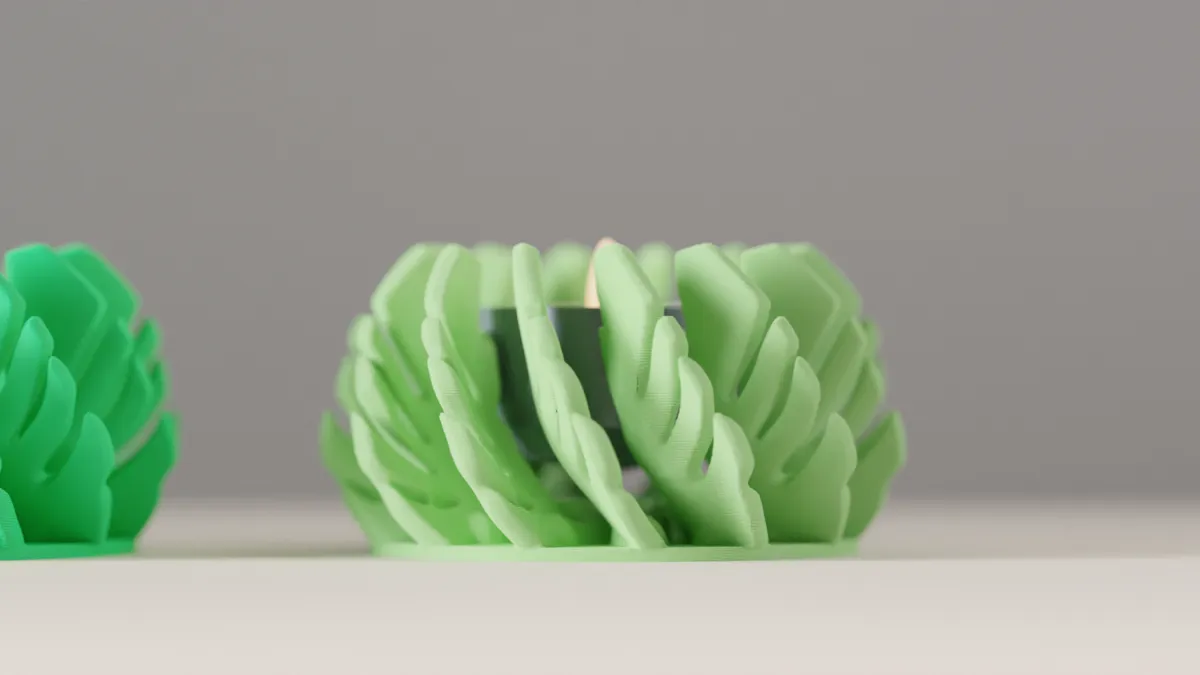 LED Candle Holder. Cute Monstera Tealight stand, photo 3 of 4 - LED Candle Holder. Cute Monstera Tealight stand Home Decor Items