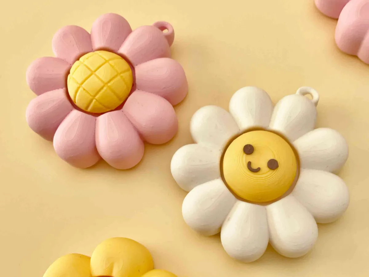 Smiley Daisy, Fidget Clicker Keychains