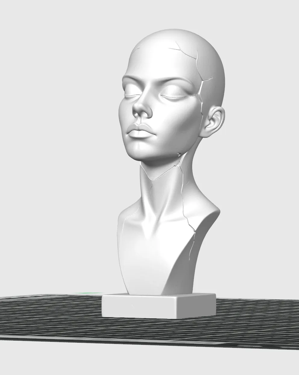 Minimalist Fractured Bust - Modern Sculpture, photo 4 of 4 - Minimalist Fractured Bust - Modern Sculpture Household