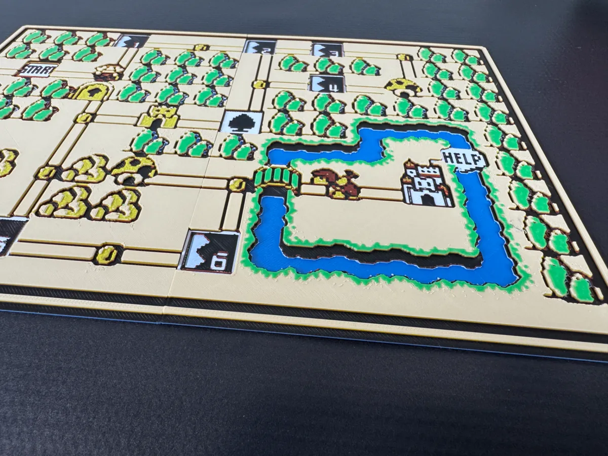 Super Mario 3 - World 1 Map - Multipanel 288x200mm, photo 3 of 4 - Super Mario 3 - World 1 Map - Multipanel 288x200mm Generative Art