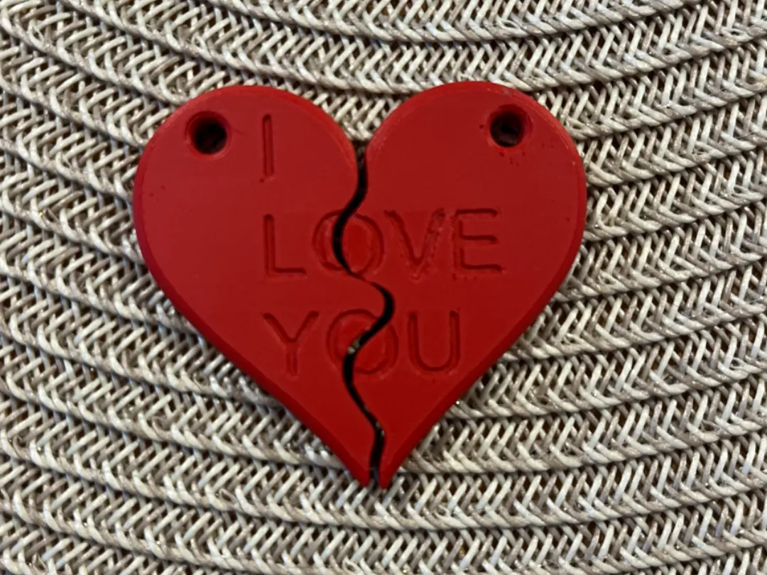 Heart Keychain for Couples, Split Design